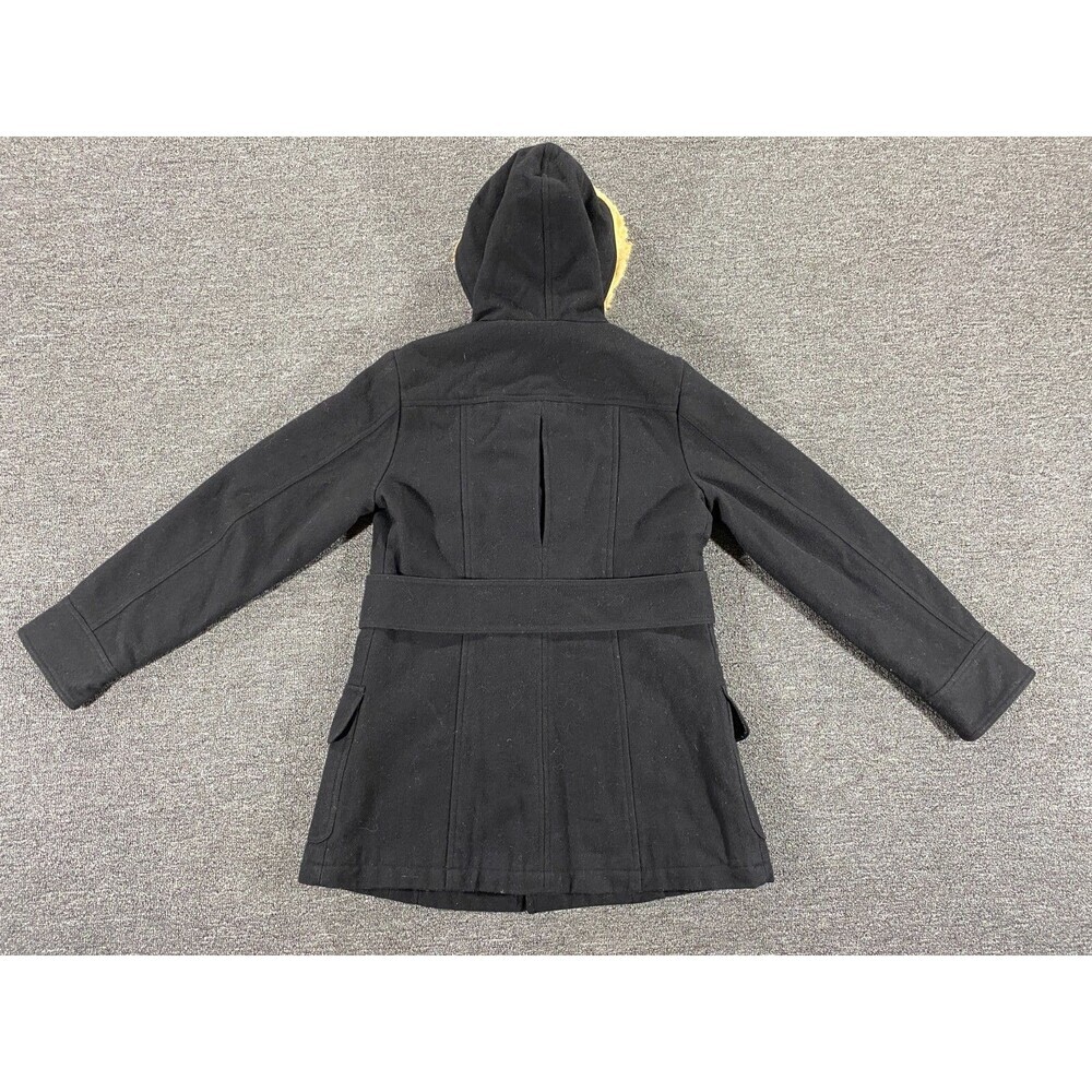 American Eagle Jacket Black Hooded Wool Blend Parka Quilted Liner Womens Medium - Picture 10 of 11